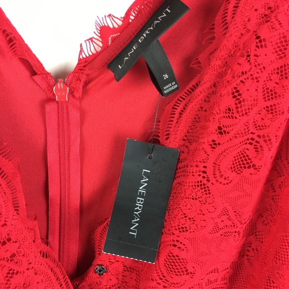 Lane Bryant Womens Tie Waist Flare Dress Lace - Picture 8 of 8